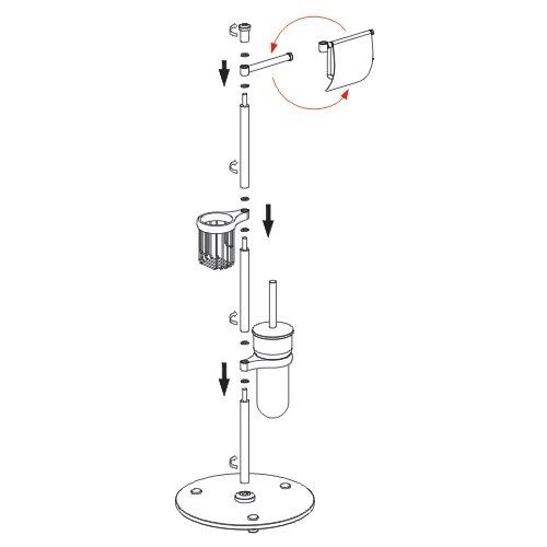 Стойка напольная (бумагодер-ль, держ. освежителя, ерш), К-1256 WK