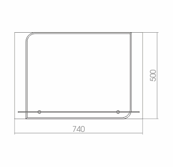Зеркало Венеция 740*500 (прямоуг-е), с полкой