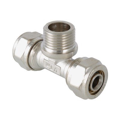 Тройник с нар.рез. 20*1/2 (Металлопластик) (333) обжимной