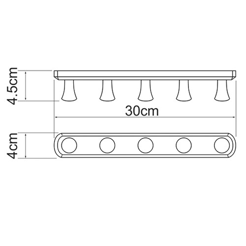 Кронштейн настенный 5 крючков К-1075 WK