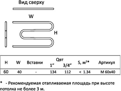 Полотенцесушитель М3/4" нерж 60/40