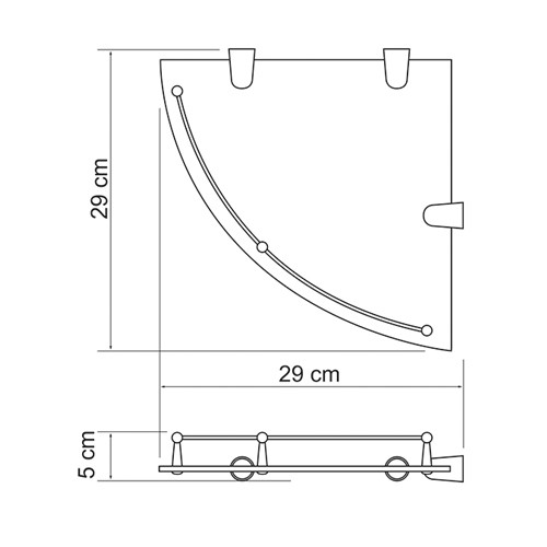 Полка стекл. с огранич. угловая К-544 WK