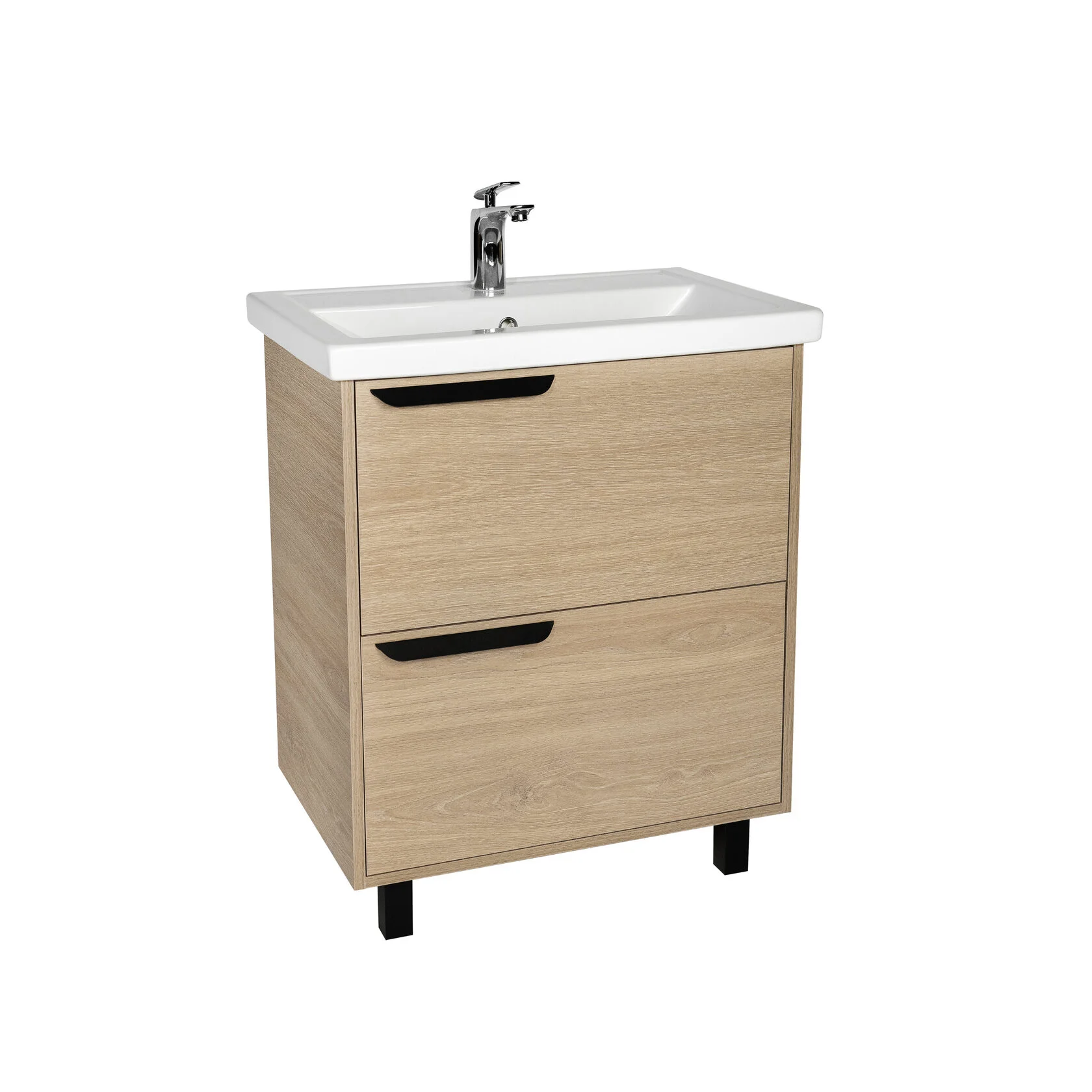 Тумба "Кёльн" Фостер 60 2 ящика светлое дерево 385х565х820