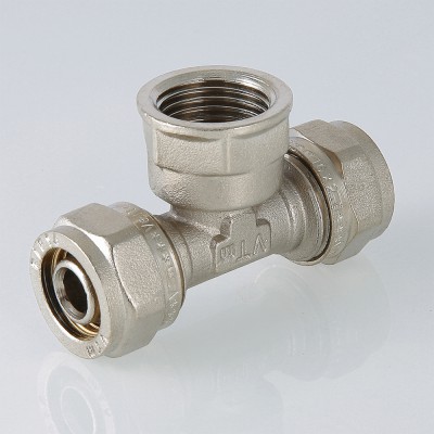 Тройник с вн.рез. 26*1 (Металлопластик) (332) обжимной