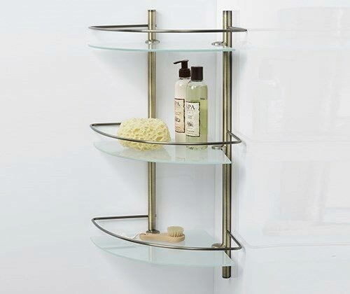 Полка стеклянная тройная К-3533, светлая бронза, WK