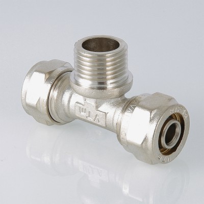 Тройник с нар.рез. 20*1/2 (Металлопластик) (333) обжимной