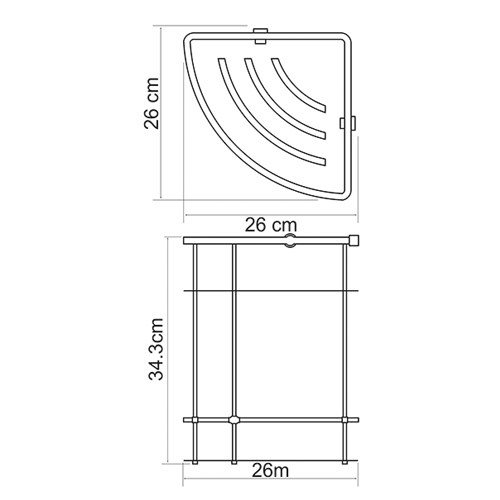 Полка металл. двойная угловая K-522 WK