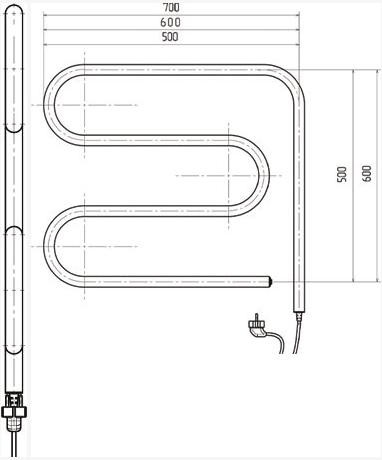 Полотенцесушитель Пэк4 60*60 электр.