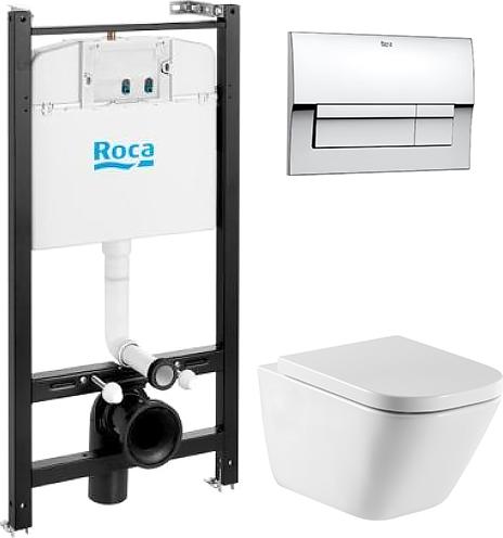 Монтажный сет ПЭК GAP унитаз+инсталляция+кнопка+сиденье м/л (Roca) 893104100