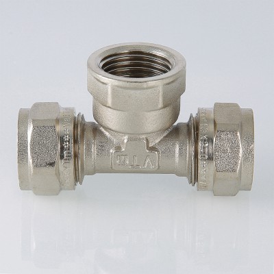 Тройник с вн.рез. 26*1 (Металлопластик) (332) обжимной