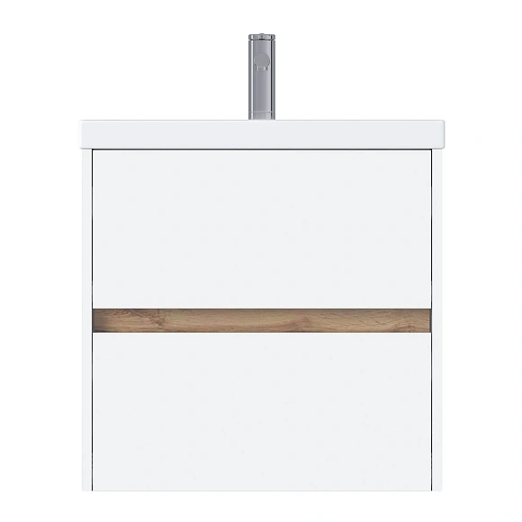 Тумба под раковину Veil "Como" 60П 2я белая аляска/дуб вотан