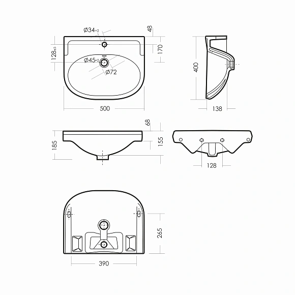 Умывальник Комфорт 50 ВКС Белый S1