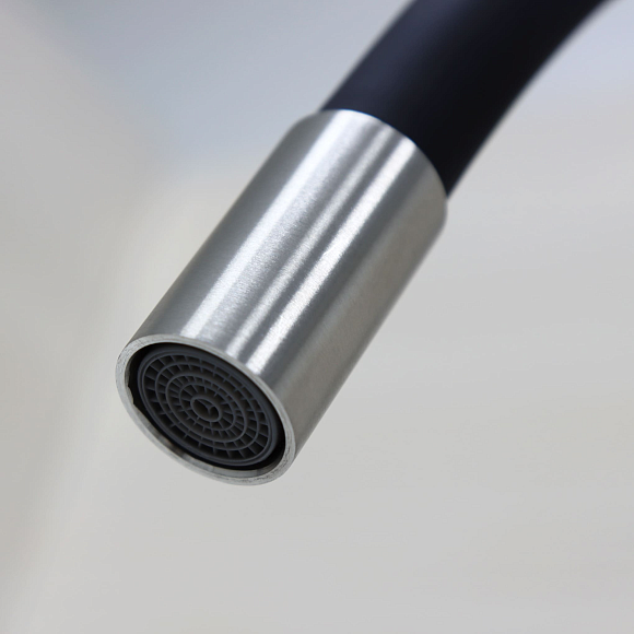 СМ-МЛ2-2078 ДЕЛЬТА гибкий излив ЧЁРНЫЙ (Гекко)