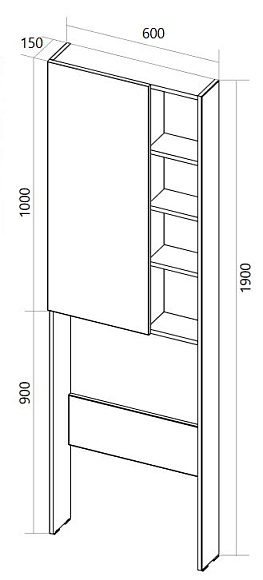 Шкаф Gaula 60H 1д Black