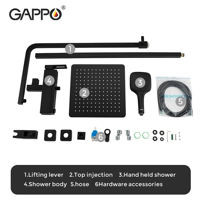 Душевая стойка со смесителем Gappo G2417-6