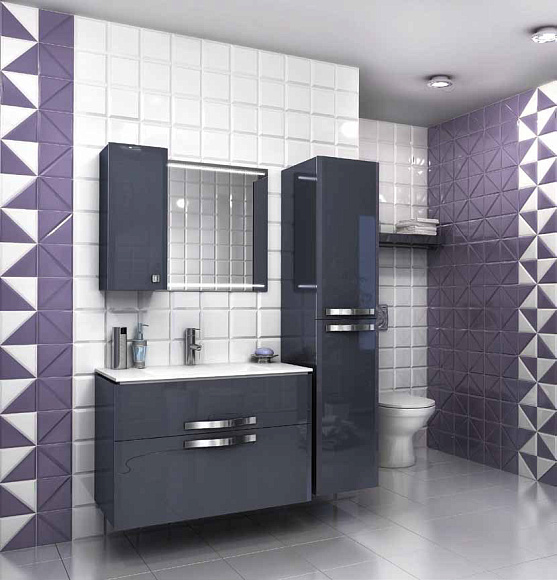 Зеркало-шкаф "Нота-75 " серый