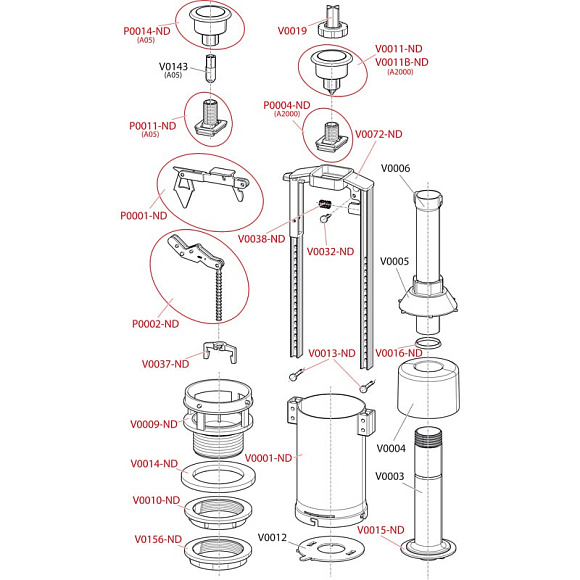 Арматура для бачка  (SA2000/3/8) "AlcaPlast"