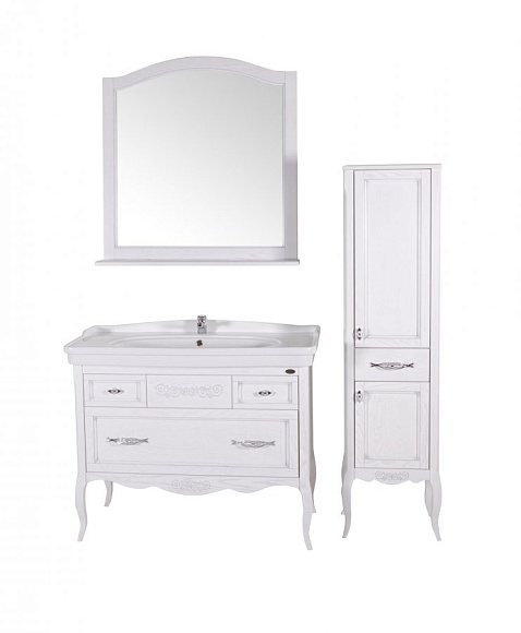 Подстолье с раковиной Модерн 105 ( ум. Модерн 1050) Белый (Патина серебро)