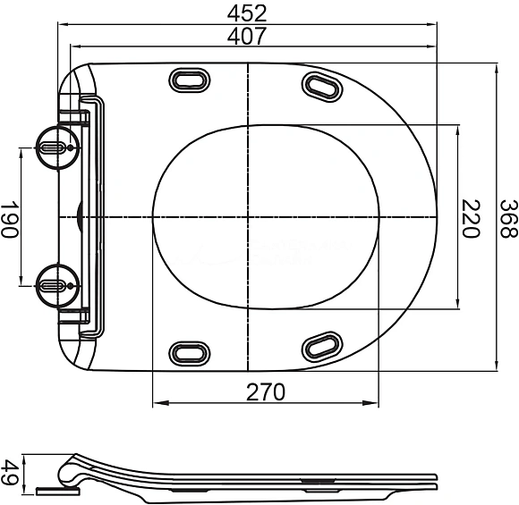 Сиденье дюропласт, soft close металл крепеж BB2034SC