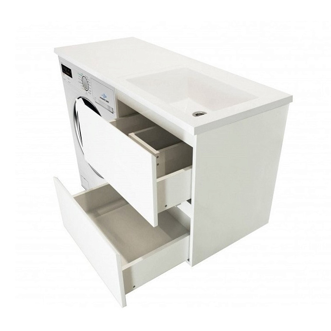 Комплект мебели Gekko 1100*482 правосторонний подвесной 2 ящика (раковина+тумба+кронш.универсальный)