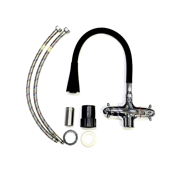 СМ-МЛ3 МИНАР/СМАРТ гибкий излив ЧЁРНЫЙ (Гекко)