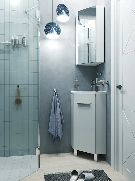 Тумба с раковиной угловая Penta 37x37Н 1д. Белый глянец.