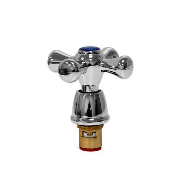 Кран-букса керамическая 1/2 маховик Крест хром