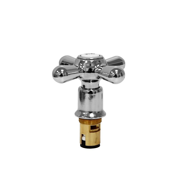 Кран-букса керамическая маховик Крест хром для смесителей Ригель-Сиб