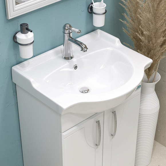 Тумба-ум. "ИДЕАЛ" (умыв. мебельный Реал 56 ВКС Белый S1)