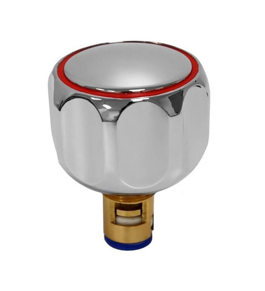 Кран-букса керамическая маховик Астро хром для Российских смесителей