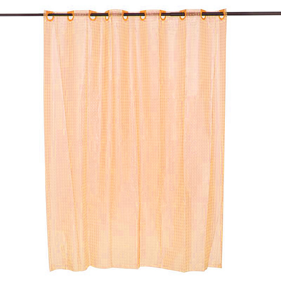 Штора для ванны с встроенными кольцами 3D Оранжевая