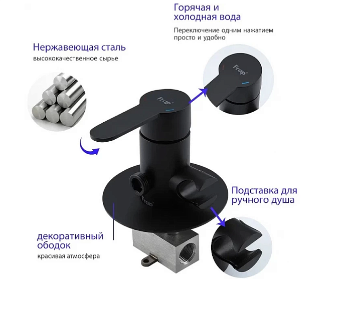Смеситель с гигиеническим душем Frap F72801-6
