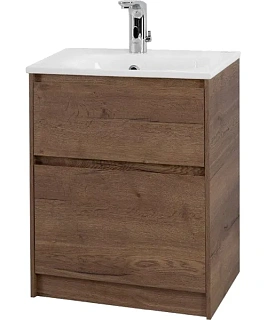 Тумба напольная KRAFT-600, 2 выдвижных ящика, цвет Rovere Tabacco (раковина BB600ETL)