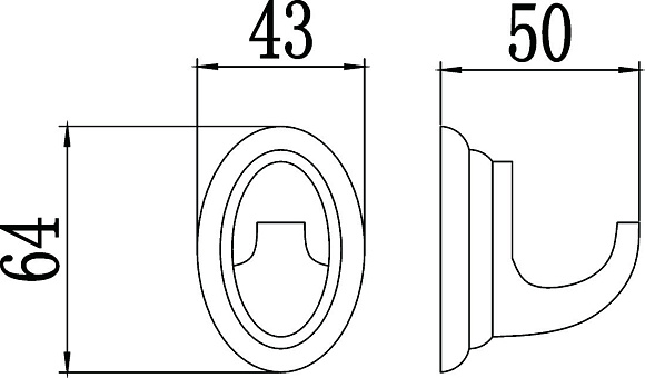 Крючок одинарный 3153