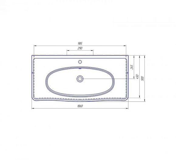 Подстолье с раковиной Модерн 105 ( ум. Модерн 1050) Белый (Патина серебро)