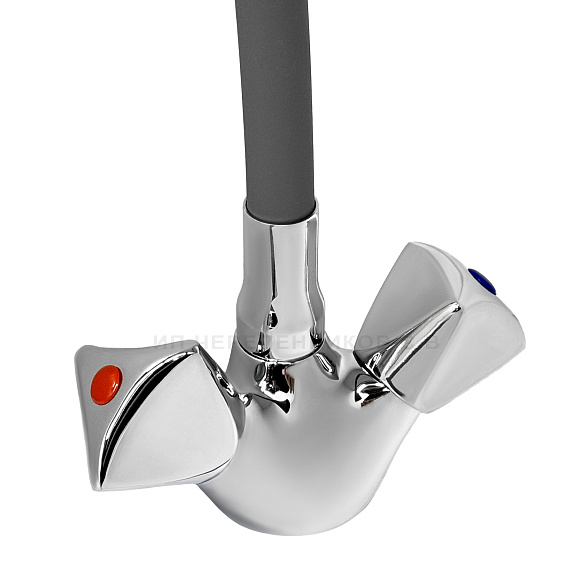 СМ-МЛ2-2078 ДЕЛЬТА гибкий излив СЕРЫЙ (Гекко)