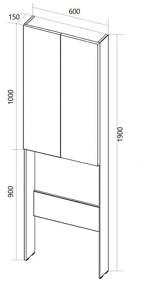 Шкаф Gaula 60H 2д Black