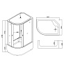 Душевая кабина 7120R GEKKO 120*80*2150 правая. глубокий поддон. темная