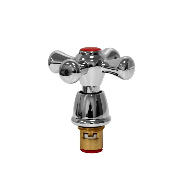 Кран-букса керамическая 1/2 маховик Крест хром