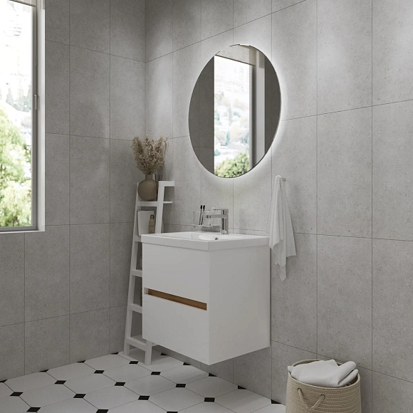 Тумба под раковину Veil "Como" 60П 2я белая аляска/дуб вотан