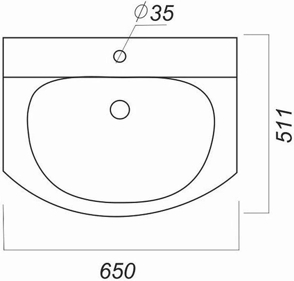 Умывальник мебельный Лагуна 65 ВКС Белый S1