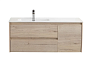 Тумба KRAFT-1200 цвет Rovere Galifax Bianco,левая с двумя ящиками и одной распашной дверцей