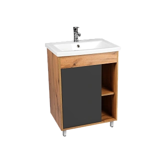 Тумба "Бостон" COMO 50 1 ств  графит 380х460х820