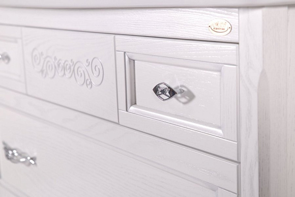 Подстолье с раковиной Модерн 105 ( ум. Модерн 1050) Белый (Патина серебро)