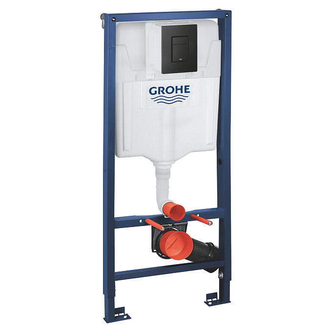 Инсталляция для унитаза GROHE SOLIDO 38811KF0 (с клавишей смыва ЧЕРНАЯ матовая ,три режима слива)