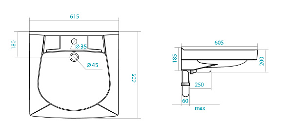 Раковина "Пилот 60/60"