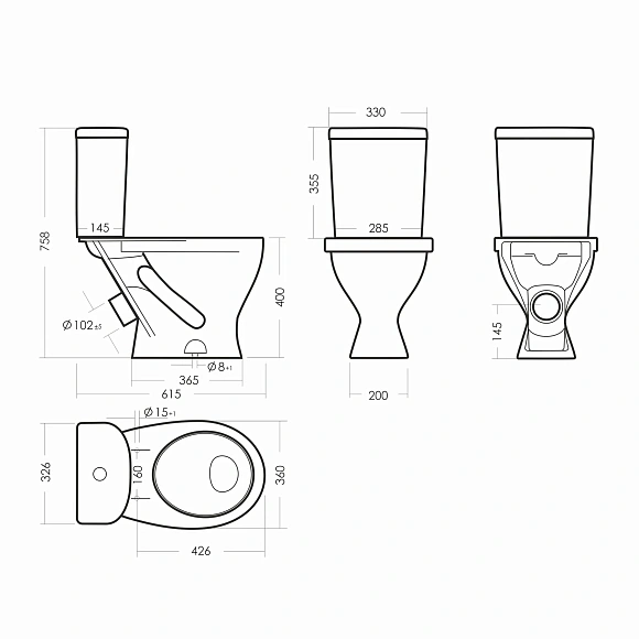 Унитаз-компакт Формат Стандарт Белый S1
