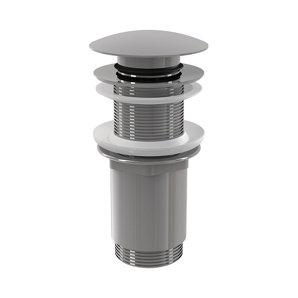 Водослив для умывальника click/clack 5/4" металл с большой заглушкой А-395 (AlkaPlast)