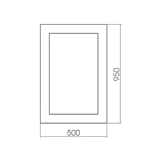 Зеркало Глянец бел. 500*950 зеркало