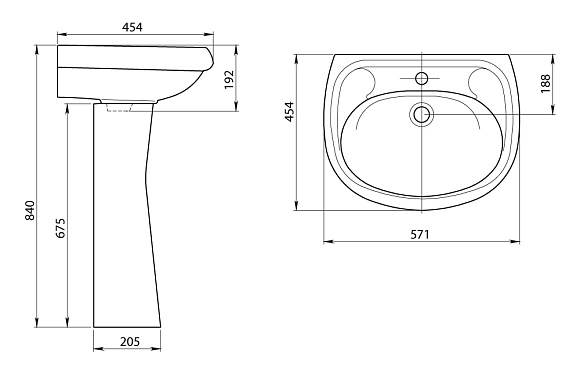 Раковина с пьедесталом "Воротынская"(Santeri)